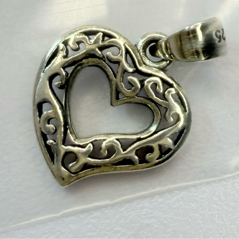 Elegant & Dainty Sterling Silver Heart Pendant